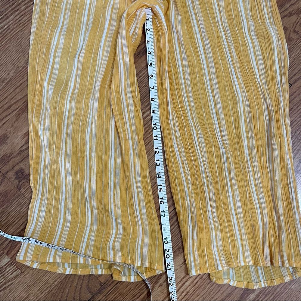 Patrons of Peace Split Knot Cut-out Front Jumpsuit Yellow & White Stripe Sz-M - Picture 5 of 8
